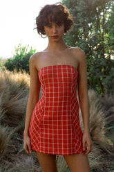 Amanda Uprichard Daisy Romper in Red