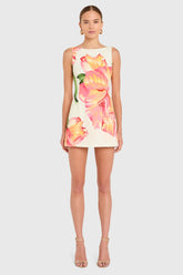 Amanda Uprichard Francie Romper in Hibiscus