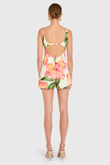 Amanda Uprichard Francie Romper in Hibiscus