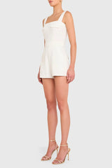 Amanda Uprichard Frida Romper in White Wash