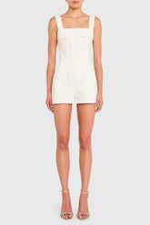 Amanda Uprichard Frida Romper in White Wash