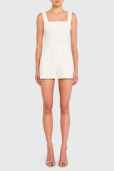 Amanda Uprichard Frida Romper in White Wash