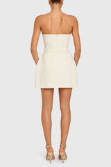 Amanda Uprichard Gramercy Skort Romper in Ecru