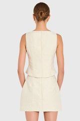 Amanda Uprichard Ines Top in Chalk