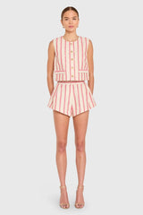 Amanda Uprichard Jeremiah Top in Red Stripe