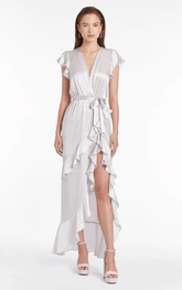 Amanda Uprichard Johanna Silk Maxi Dress in Ceramic