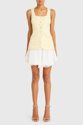 Amanda Uprichard Lilibet Dress in Cornsilk White