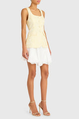 Amanda Uprichard Lilibet Dress in Cornsilk White