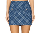 Amanda Uprichard Maven Skirt in Argyle Denim