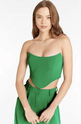 Amanda Uprichard Sabine Crop Top in Jungle