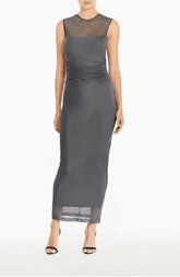 Amanda Uprichard Sleeveless Lyle Midi Dress in Grey