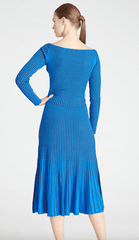 Amur Jena Knit Skirt in Navy/Canal Blue