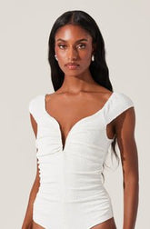 ASTR Ninette Bodysuit in White