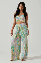 ASTR Savine Pants in Green Swirl