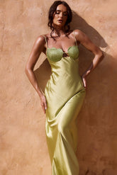 Aurora Crystal Maxi Dress - Olive