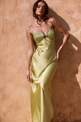 Aurora Crystal Maxi Dress - Olive