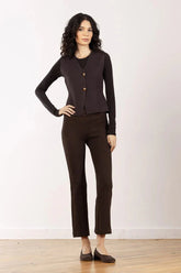 Avenue Montaigne Leo Boucle Pant in Choco