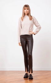 Avenue Montaigne Max Pleather Pant in Brown