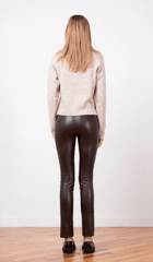 Avenue Montaigne Max Pleather Pant in Brown