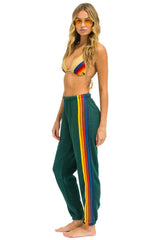 Aviator Nation 5 Stripe Sweatpant in Forrest