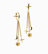 Awe Inspired Interstellar Drop Huggies in Gold Vermeil