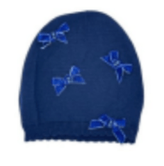 Bari Lynn Baby Knit Hat with Crystalized Velvet Bows