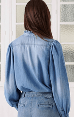 ba&sh Axelle Shirt in Light Suede Blue