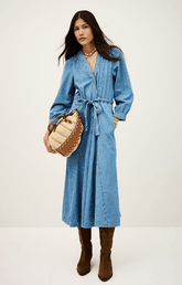 ba&sh Lia Dress in Denim Blue