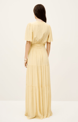 ba&sh Natalia Pleated Dress in Yellow