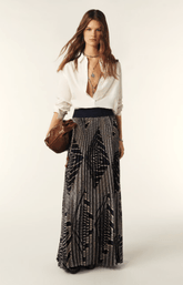 ba&sh Sow Pleated Skirt in Blue
