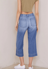 Bella Dahl Saige Wide Leg Crop Pants in Salt Creek Wash