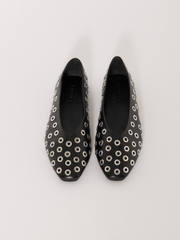 Berenice Aballerina Studded Ballerina in Black