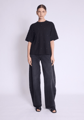 Berenice Enzo Oversize Pearl Tee in Black Forest