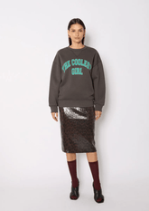 Berenice Jamyla Sequin Skirt in Dark Leopard