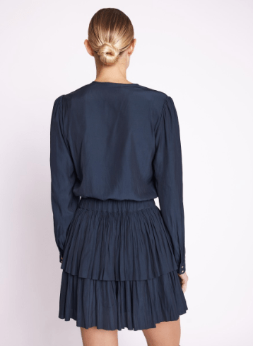 Berenice Rimini Short Dress with Ruffles in Black