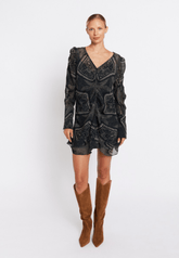 Berenice Ruvi Printed Dress with Ruffles in Tamaya