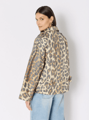Berenice Trench Muriel Short Trench Coat in Leopard Print