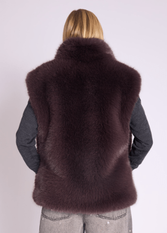 Berenice Vitalo Sleeveless Jacket in Dark Brown