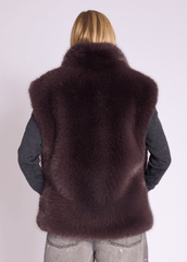 Berenice Vitalo Sleeveless Jacket in Dark Brown