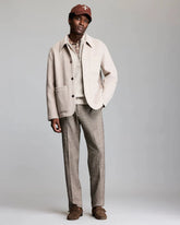 Billy Reid Felted Wool Chore Coat in Dove Heather