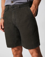 Billy Reid Linen Moore Short in Steel Grey
