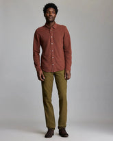 Billy Reid Long Sleeve Knit Yellowhammer Shirt in Cinnamon