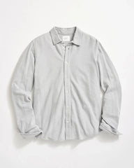 Billy Reid Long Sleeve Knit Yellowhammer Shirt in Silver