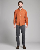 Billy Reid Tuscumbia Line Shirt Button Down in Umber