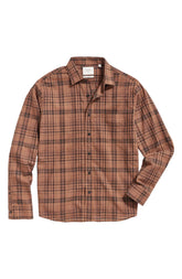 Billy Reid Tuscumbia Shirt in Highland Brown/Black