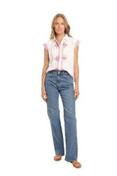Bindu Esmeralda Blouse in White Blush
