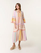 V Neck Smock Midi Dress