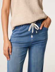 Elasticated Waist Jeans With Tie