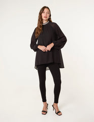 Embellished Collar Tunic Top