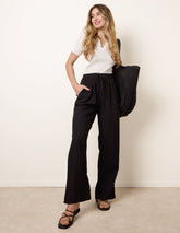 Drawstring Wide Leg Trousers